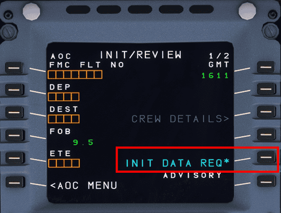 MCDU ATSU AOC INIT REQ